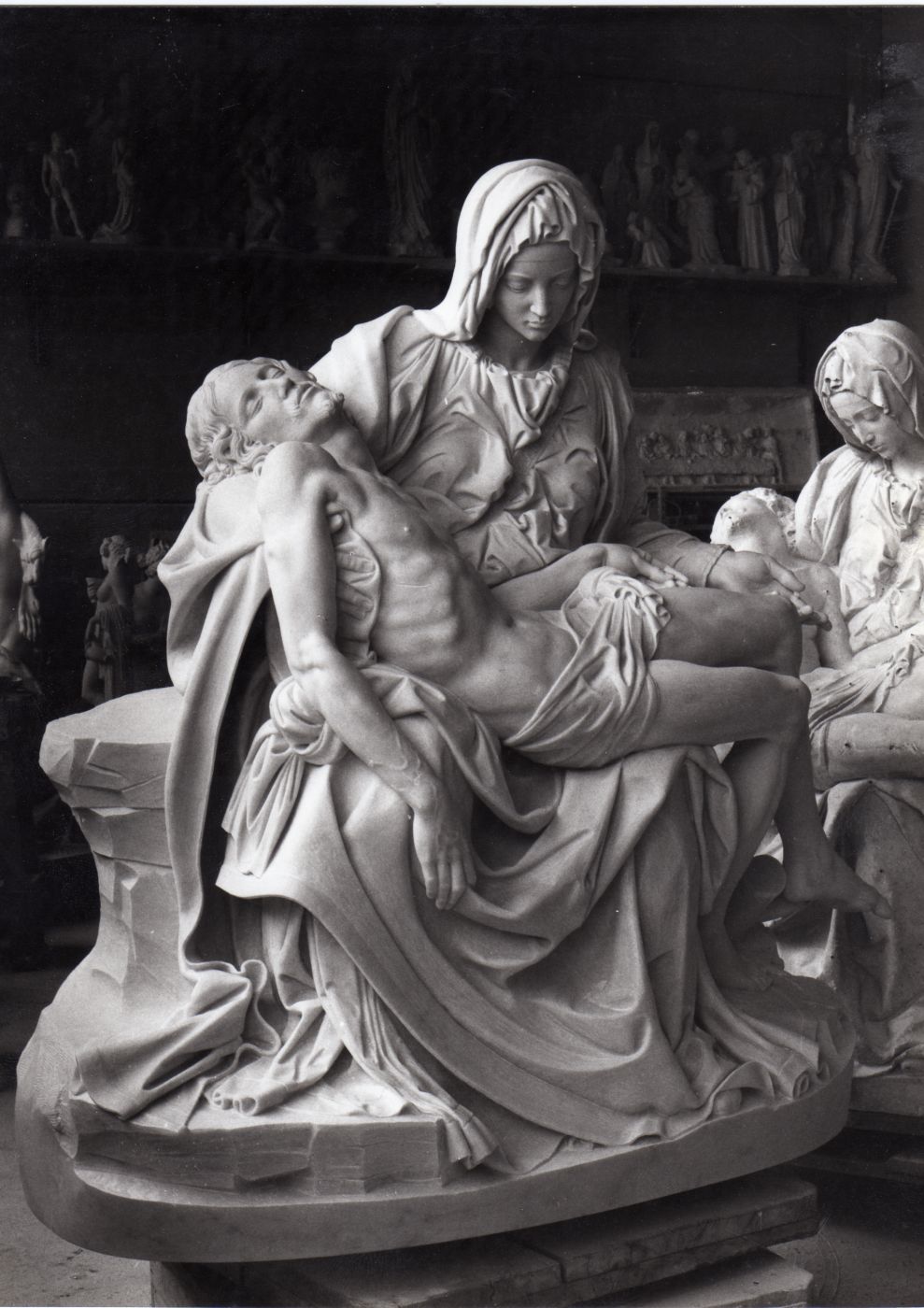 Historic plaster cast of Michelangelo's Pietà, made from the original in St. Peter's Basilica, Studio Giannoni archive